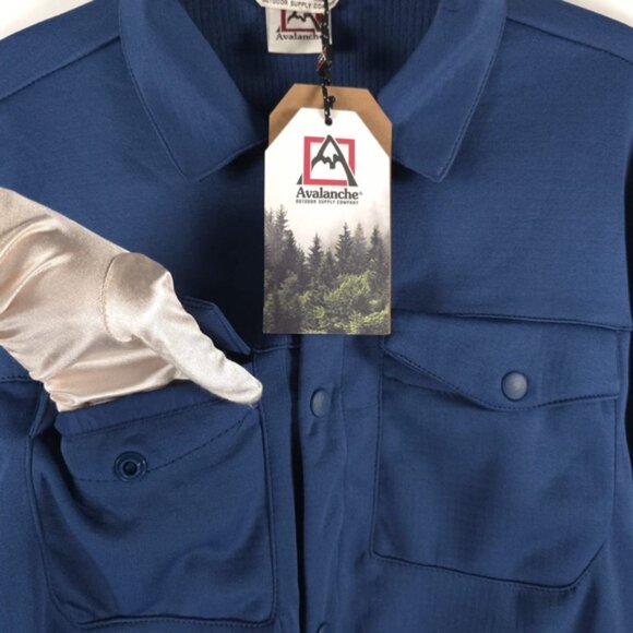NWT AVALANCHE Outdoor Snap Collared Navy Shirt Jacket Fleece CAM816B Size M & LG - Picture 7 of 12